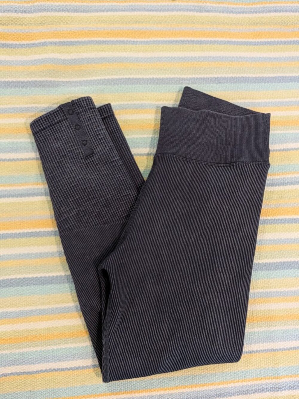OFFLINE by Aerie Main Squeeze Ribbed Waffle Leggings Snap Ankle Washed XL